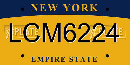 LCM6224 New York License Plate