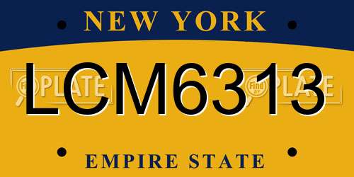 LCM6313 New York License Plate