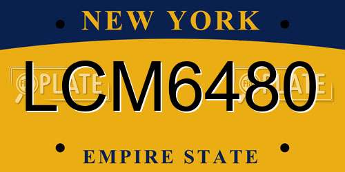 LCM6480 New York License Plate