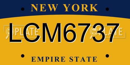 LCM6737 New York License Plate