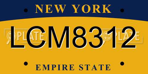 LCM8312 New York License Plate