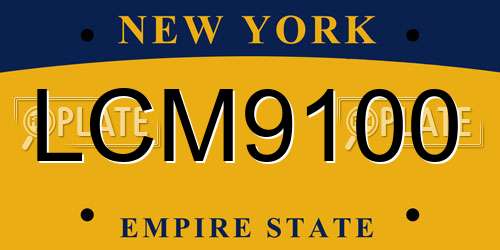 LCM9100 New York License Plate