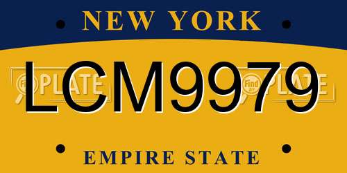 LCM9979 New York License Plate