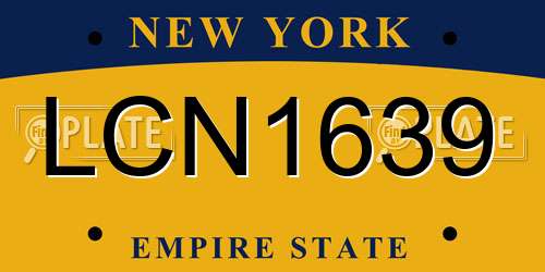 LCN1639 New York License Plate