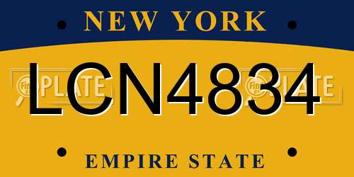 LCN4834 New York License Plate