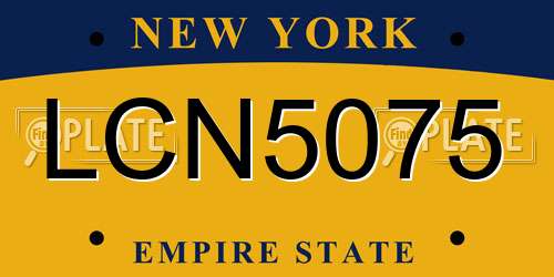 LCN5075 New York License Plate