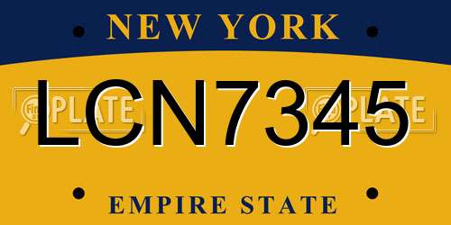 LCN7345 New York License Plate
