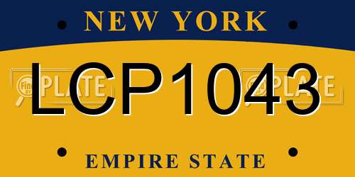 LCP1043 New York License Plate