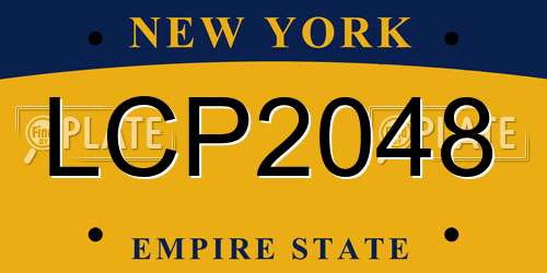 LCP2048 New York License Plate