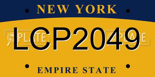 LCP2049 New York License Plate