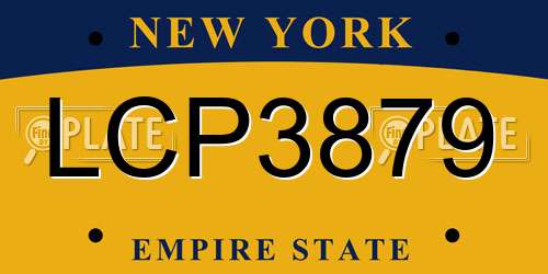 LCP3879 New York License Plate