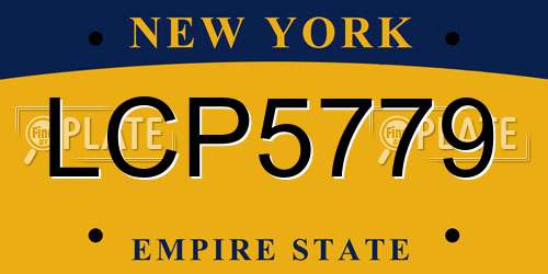 LCP5779 New York License Plate