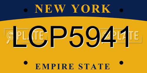LCP5941 New York License Plate