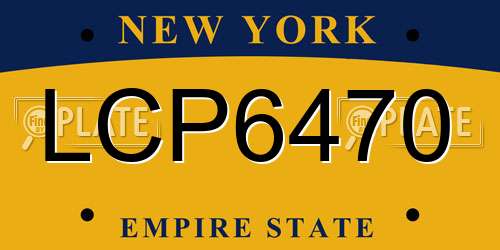 LCP6470 New York License Plate