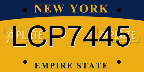 LCP7445 New York License Plate
