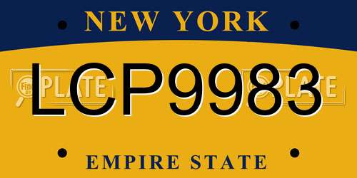 LCP9983 New York License Plate