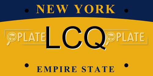 LCQ New York License Plate