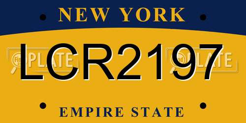 LCR2197 New York License Plate