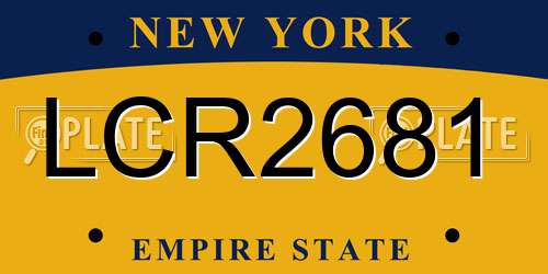 LCR2681 New York License Plate