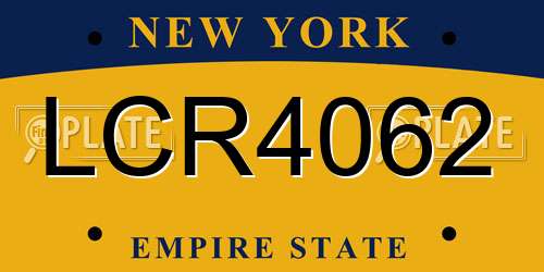 LCR4062 New York License Plate