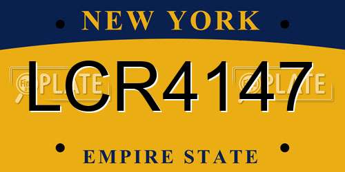 LCR4147 New York License Plate