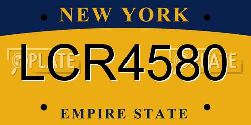 LCR4580 New York License Plate