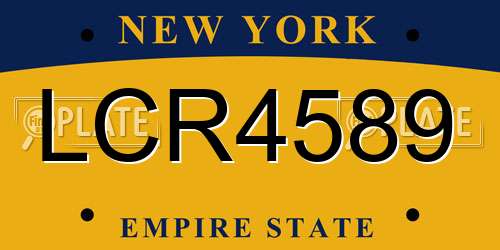 LCR4589 New York License Plate