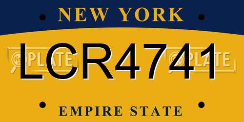 LCR4741 New York License Plate