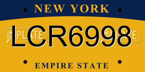LCR6998 New York License Plate