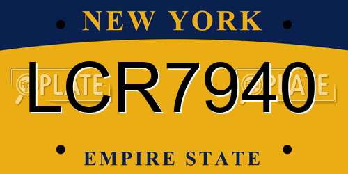 LCR7940 New York License Plate