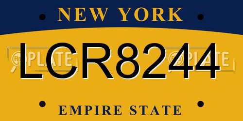 LCR8244 New York License Plate
