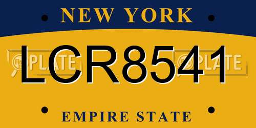 LCR8541 New York License Plate