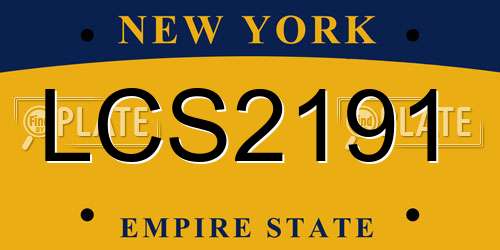 LCS2191 New York License Plate