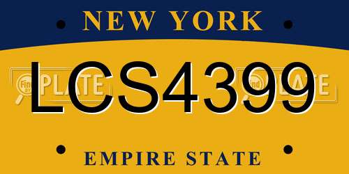 LCS4399 New York License Plate