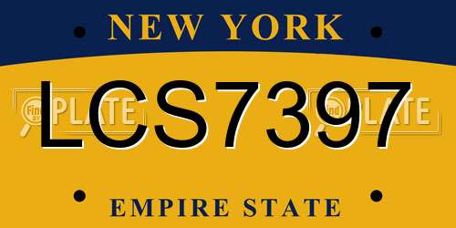 LCS7397 New York License Plate