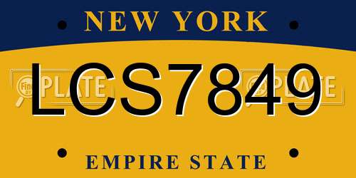LCS7849 New York License Plate
