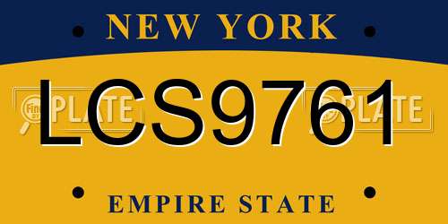 LCS9761 New York License Plate