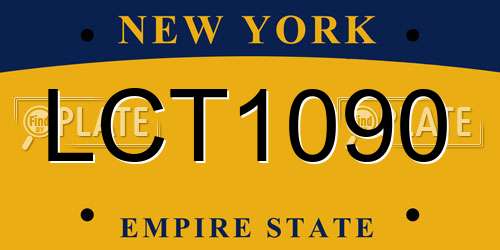 LCT1090 New York License Plate