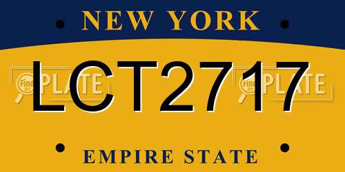 LCT2717 New York License Plate