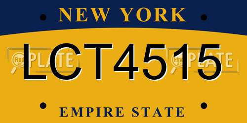 LCT4515 New York License Plate