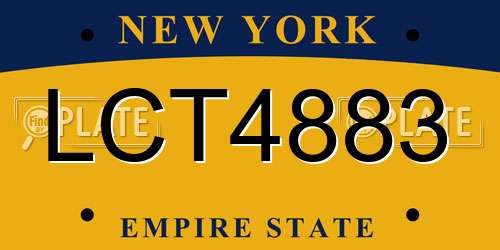LCT4883 New York License Plate