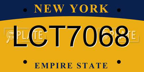 LCT7068 New York License Plate