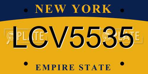 LCV5535 New York License Plate