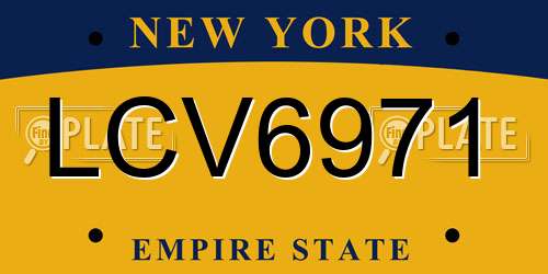 LCV6971 New York License Plate