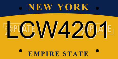 LCW4201 New York License Plate