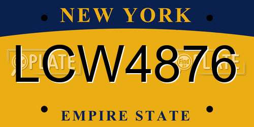 LCW4876 New York License Plate