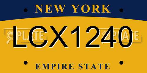 LCX1240 New York License Plate