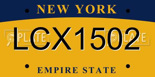 LCX1502 New York License Plate