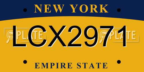 LCX2971 New York License Plate