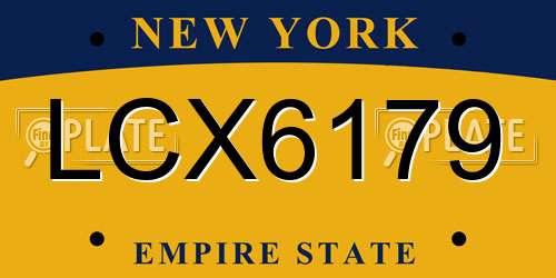 LCX6179 New York License Plate